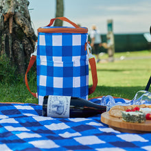 Load image into Gallery viewer, Picnic Cooler Bag - Tall Barrell - Cobalt Check