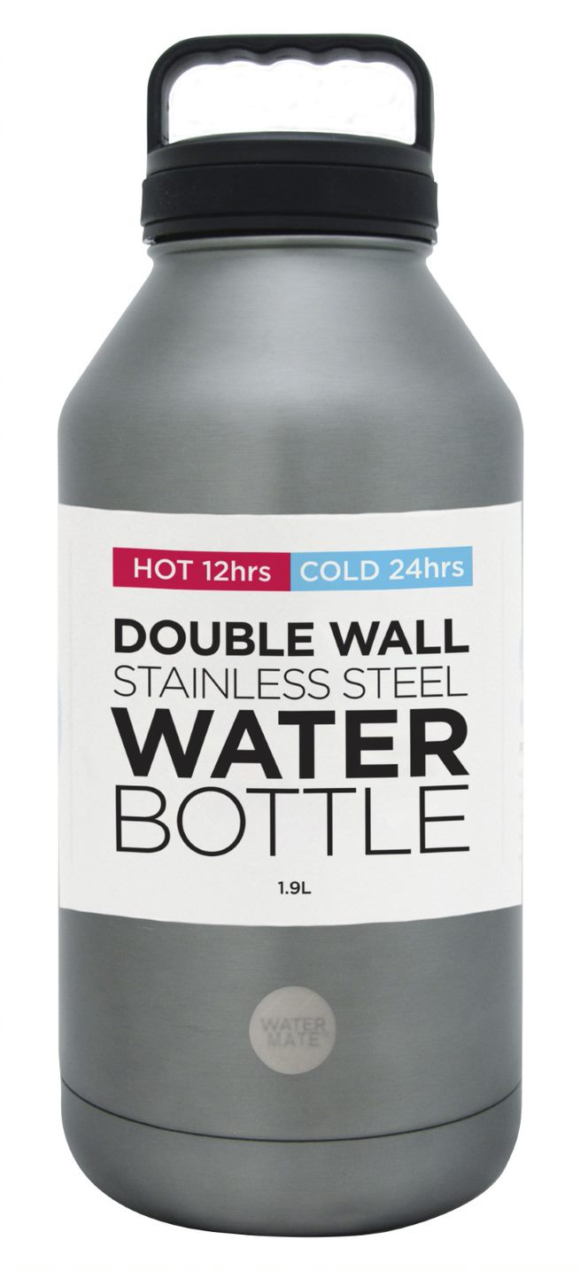 The Big Bottle 1.9L Double Walled Stainless Steel - Titanium