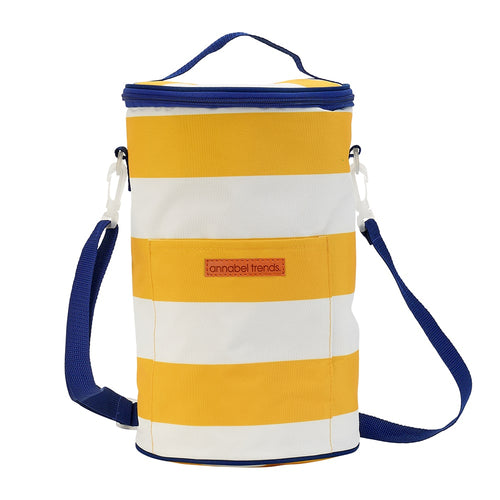 Picnic Cooler Bag -  Tall Barrell - Yellow Stripe