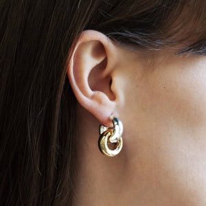 Najo - Tumble Earrings Silver & Gold