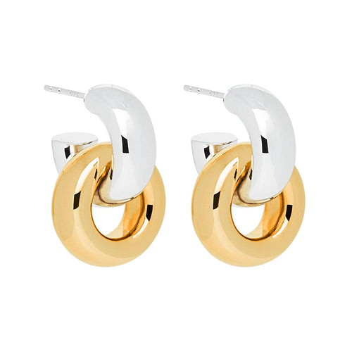 Najo - Tumble Earrings Silver & Gold