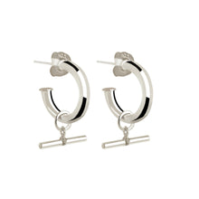 Load image into Gallery viewer, Najo - T-Bar Hoop Silver Earrings