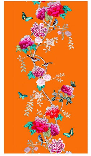 Anna Chandler - Tablecloth - Tangerine Bird