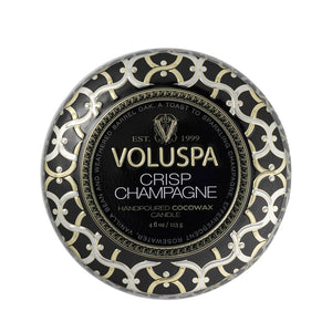 Voluspa - Crisp Champagne Decorative Tin - 25hr candle